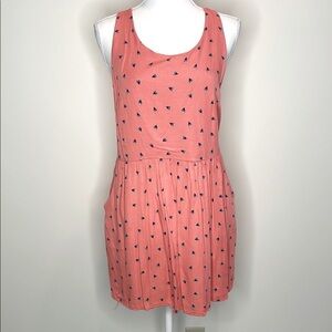 Freebird Coral Sleeveless Rayon Drop Waist Dress with Pattern. Small